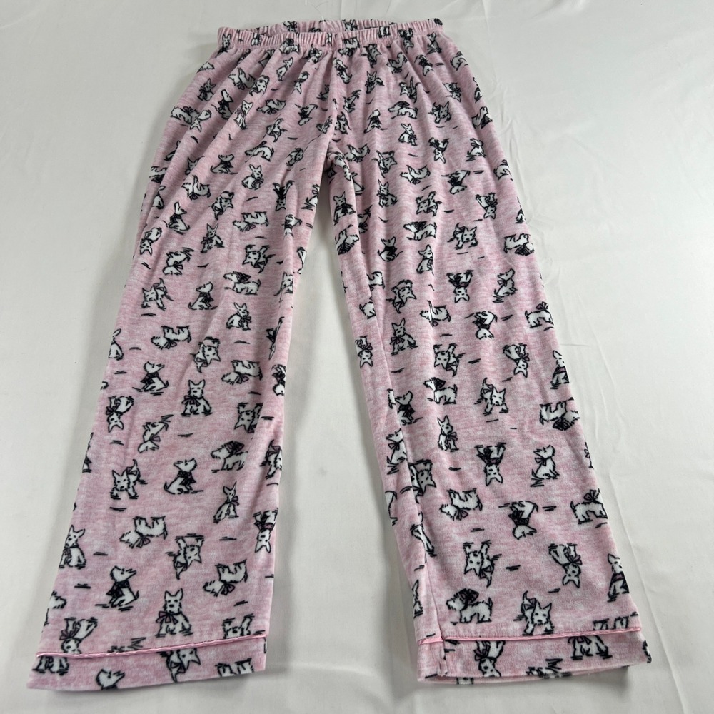 Laura Ashley Girls‎ Pink Scottie Dog Pajama Pants Size 10 Sleepwear Bottoms